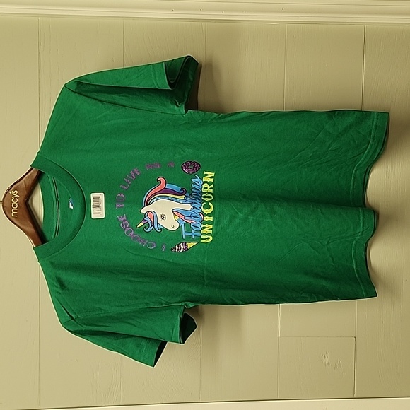 Unicorn Green Tee size X- Large kids - Picture 1 of 3